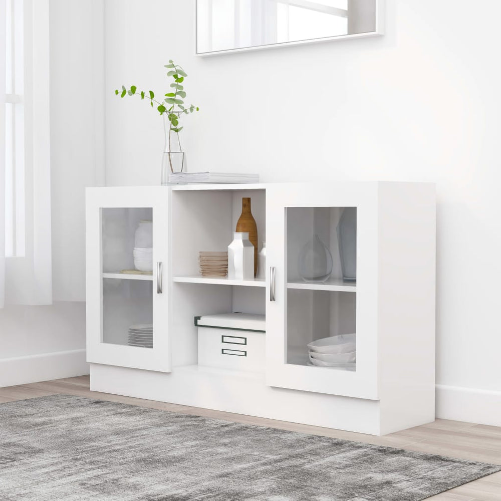Weißer Vitrinenschrank 120 cm