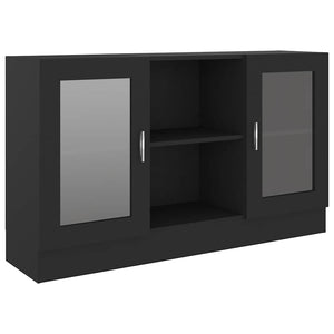 Schwarzer Vitrinenschrank 120 cm