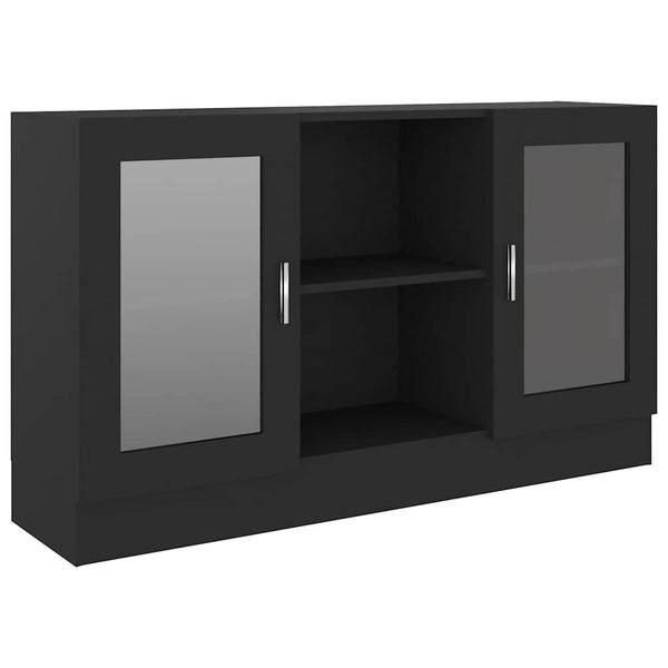 Schwarzer Vitrinenschrank 120 cm