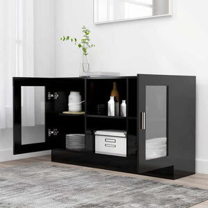 Schwarzer Vitrinenschrank 120 cm