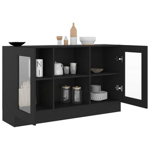 Schwarzer Vitrinenschrank 120 cm