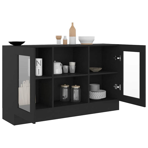 Schwarzer Vitrinenschrank 120 cm