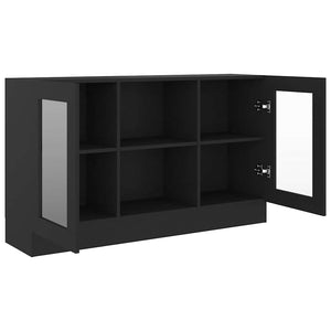 Schwarzer Vitrinenschrank 120 cm