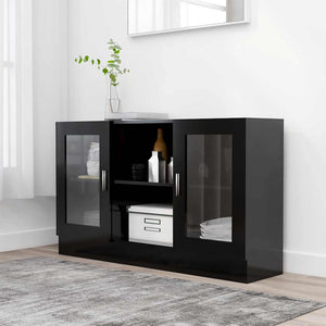 Schwarzer Vitrinenschrank 120 cm