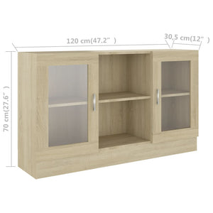 Vitrinenschrank Sonoma Eiche 120 cm
