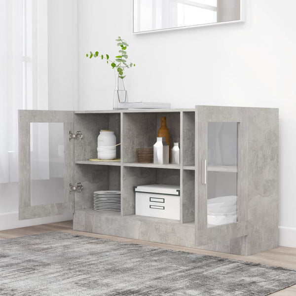 Vitrinenschrank Betongrau 120 cm