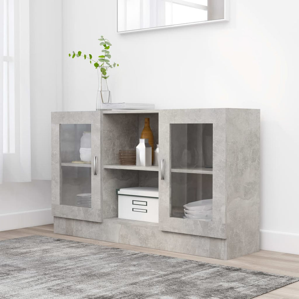 Vitrinenschrank Betongrau 120 cm