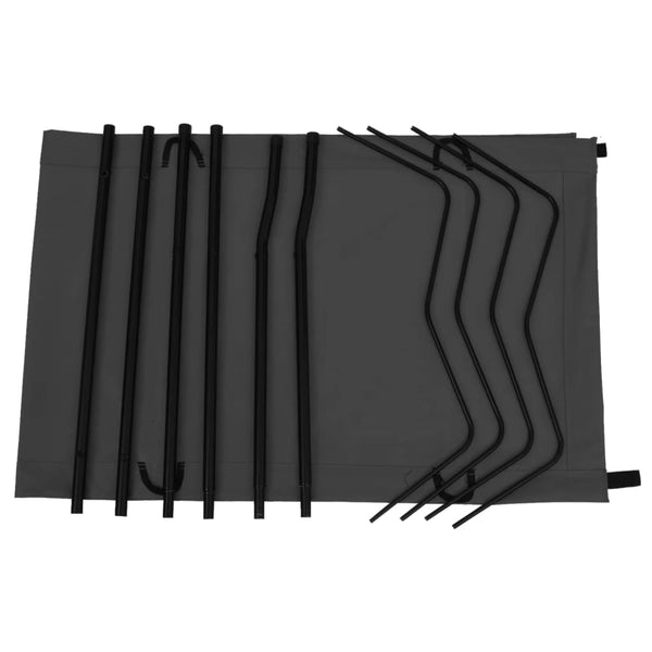 Campingbetten 2 Stk. 180x60x19 cm Oxford-Gewebe Stahl Schwarz