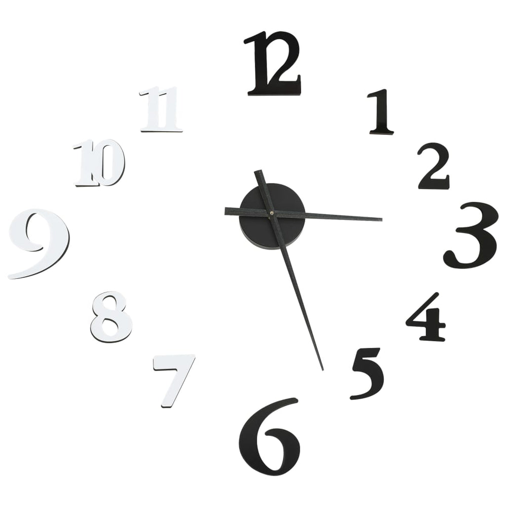 3D Wanduhr Schwarz/Weiß 100cm XXL