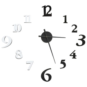 3D Wanduhr Schwarz/Weiß 100cm XXL
