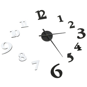 3D Wanduhr Schwarz/Weiß 100cm XXL
