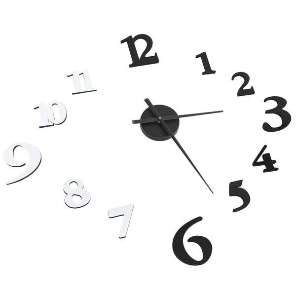 3D Wanduhr Schwarz/Weiß 100cm XXL