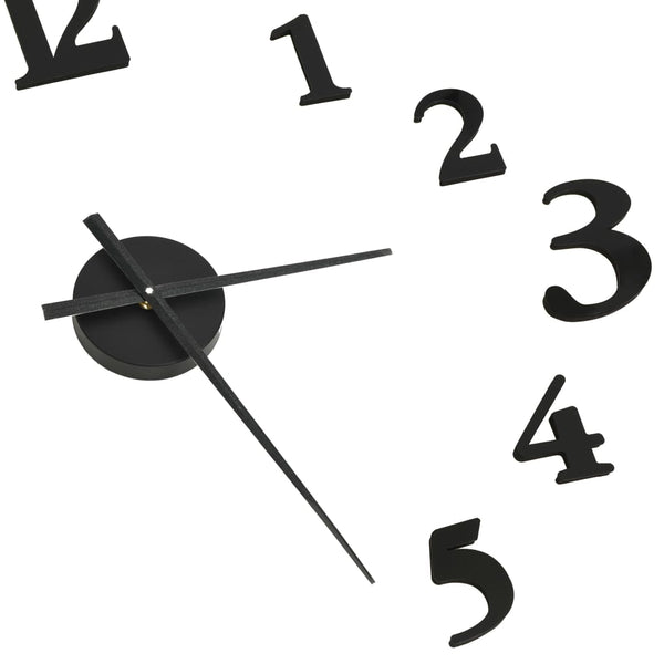 3D Wanduhr Schwarz/Weiß 100cm XXL