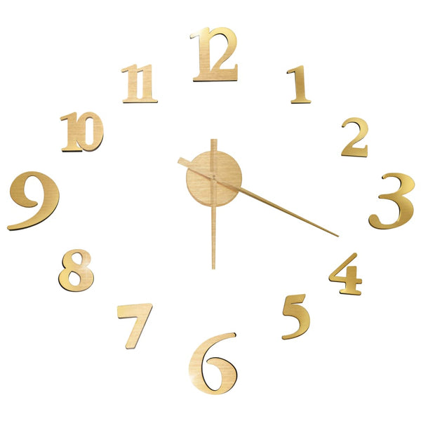 3D Wanduhr Golden, 100 cm XXL