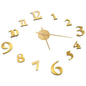 3D Wanduhr Golden, 100 cm XXL