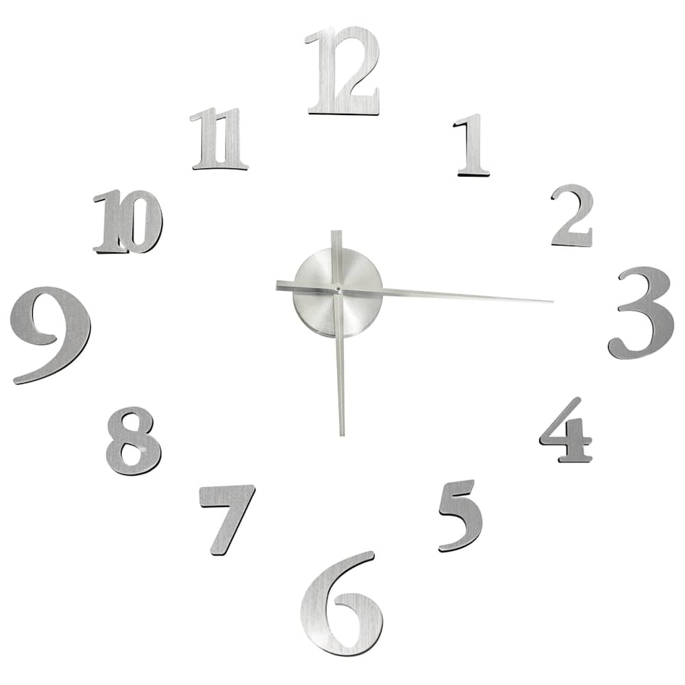 3D Wanduhr Silber 100 cm XXL