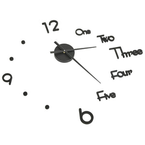 3D Wanduhr Schwarz 100cm XXL