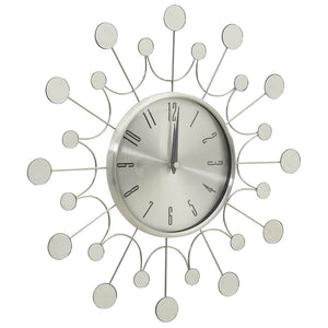 Silberne Wanduhr 40 cm Metall
