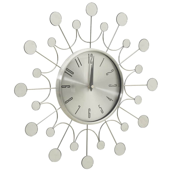 Silberne Wanduhr 40 cm Metall