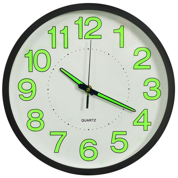 Leuchtende Wanduhr, Schwarz, 30 cm