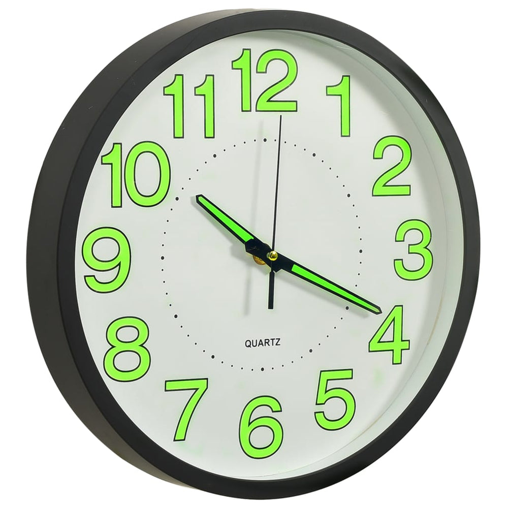 Leuchtende Wanduhr, Schwarz, 30 cm