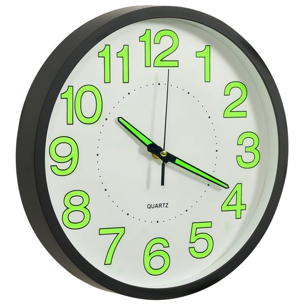 Leuchtende Wanduhr, Schwarz, 30 cm