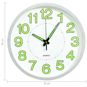Leuchtende Wanduhr, Weiß, 30 cm