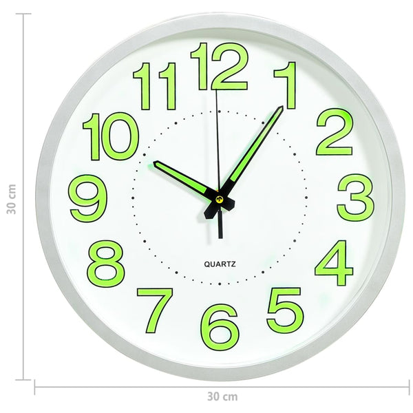 Leuchtende Wanduhr, Weiß, 30 cm