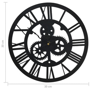 Schwarze Wanduhr 30 cm