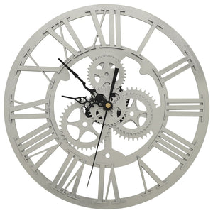 Silberne Wanduhr, 30 cm, Acryl