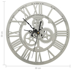 Silberne Wanduhr, 30 cm, Acryl