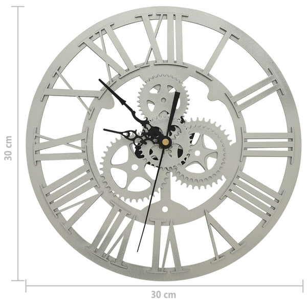 Silberne Wanduhr, 30 cm, Acryl