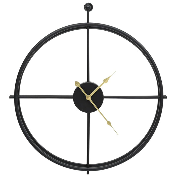 Schwarze Wanduhr Eisen 52cm