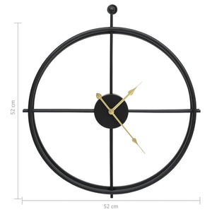 Schwarze Wanduhr Eisen 52cm