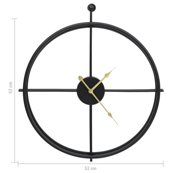 Schwarze Wanduhr Eisen 52cm