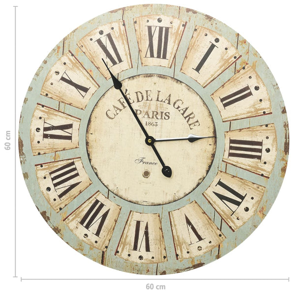 Mehrfarbige Wanduhr, 60 cm MDF