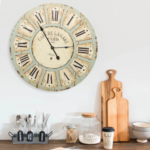Mehrfarbige Wanduhr, 60 cm MDF