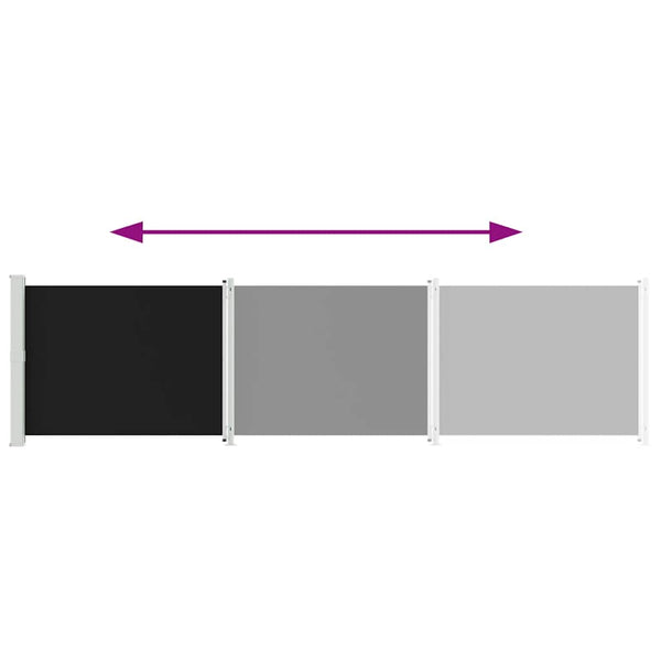 Seitenmarkise Ausziehbar 600x160 cm Schwarz