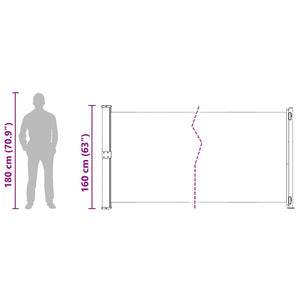Seitenmarkise Ausziehbar 600x160 cm Grau