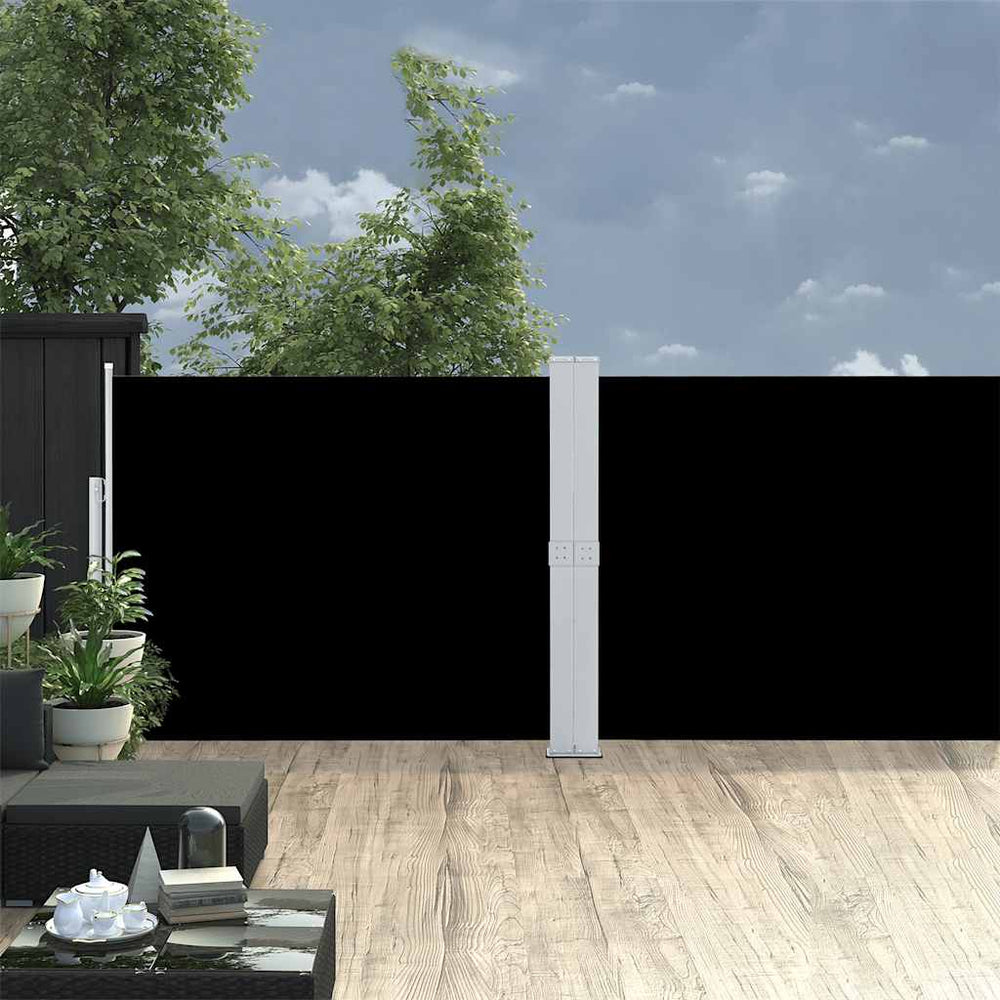 vidaXL Store latéral extensible 140x1200 cm Noir