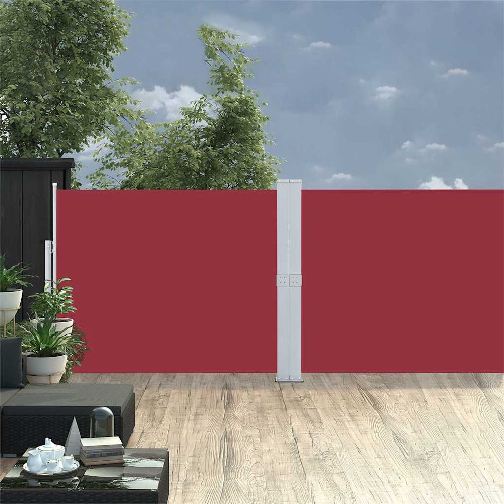 vidaXL Auvent latéral rétractable 140x1200 cm Rouge