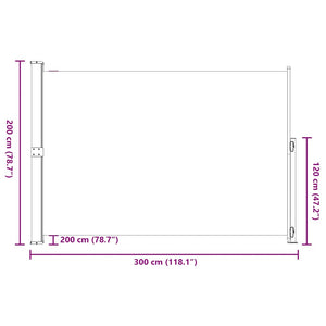 Seitenmarkise Ausziehbar 200x300 cm Creme