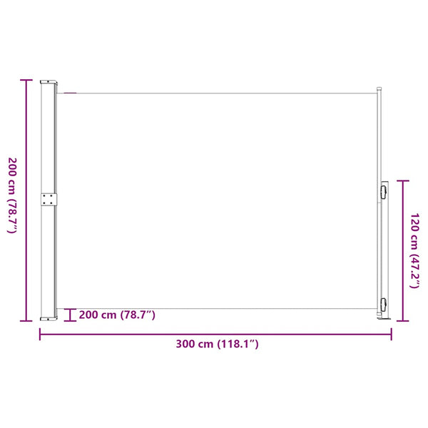 Seitenmarkise Ausziehbar 200x300 cm Grau