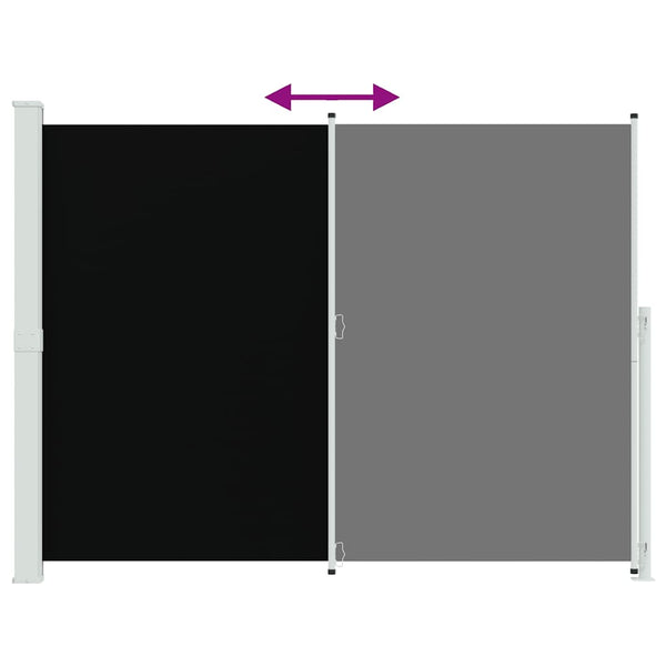 Seitenmarkise Ausziehbar 220x300 cm Schwarz