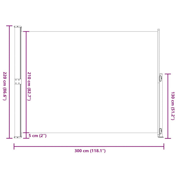 Seitenmarkise Ausziehbar 220x300 cm Creme