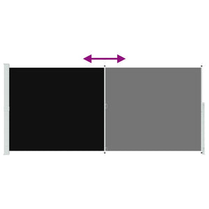 Seitenmarkise Ausziehbar 220x500 cm Schwarz