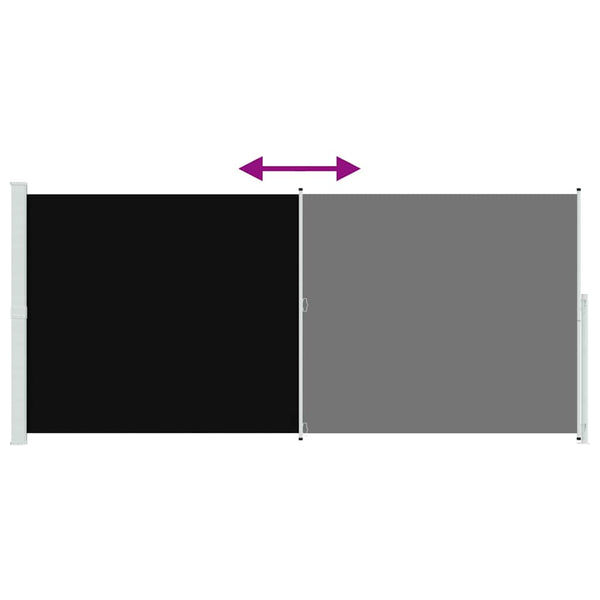 Seitenmarkise Ausziehbar 220x500 cm Schwarz