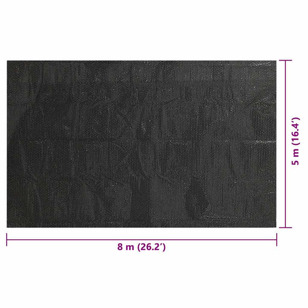 Rechteckige Poolabdeckung 800x500 cm Schwarz