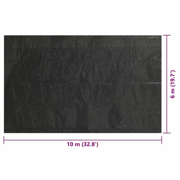 Rechteckige Poolabdeckung 1000x600 cm Schwarz