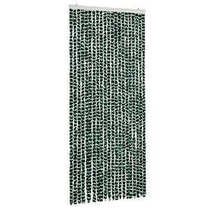 Chenille Insektenschutzvorhang Grün/Weiß 90x220 cm